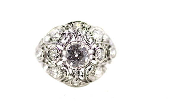 Art Deco Diamond Dress Ring / Antique Diamond Ring