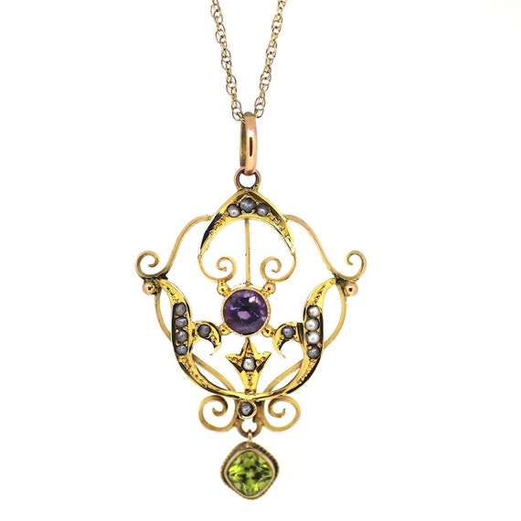 British Antique Suffragette Pendant / Gold Suffra… - image 1