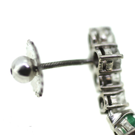 Antique Emerald Diamond Chandelier Drop Earrings … - image 8