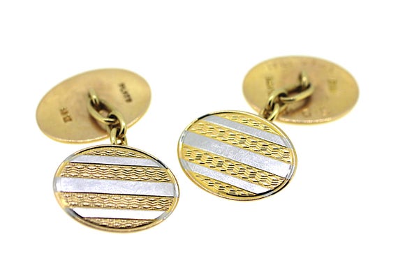 Vintage Platinum Cufflinks / Vintage Gold Cufflink