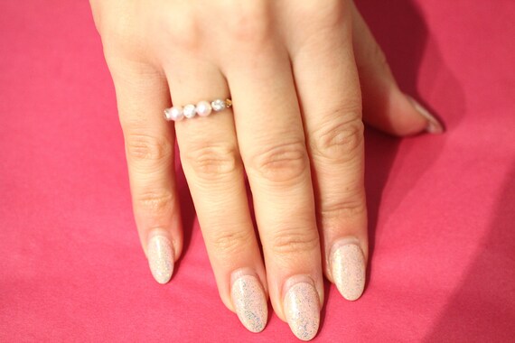 18ct Art Deco Pearl Diamond Ring/ 18ct Pearl Ring… - image 8