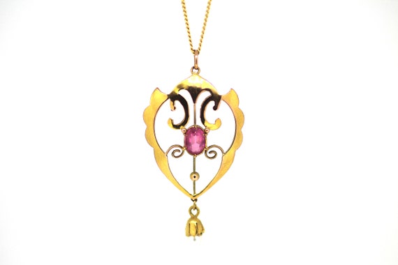 Edwardian Pendant / British Edwardian Pink Sapphir