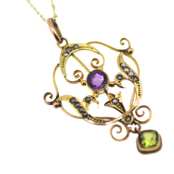 British Antique Suffragette Pendant / Gold Suffra… - image 2