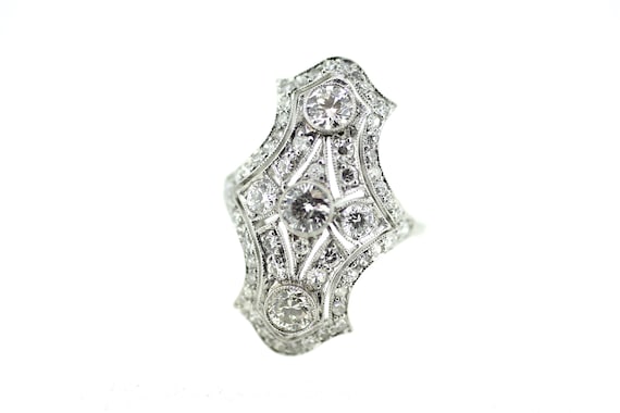 Art Deco Diamond Ring / British Art Deco Ring / Be