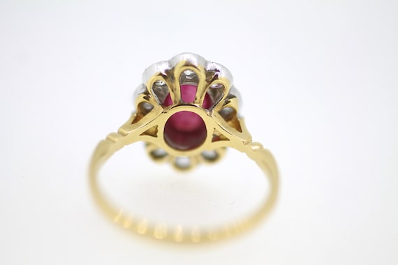18ct Art Deco Ruby and Diamond Ring / Antique Rub… - image 10