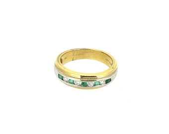 18ct Gold, Emerald & Diamond Ring/Vintage Ring/Vintage/Vintage Jewellery/Emerald Ring.