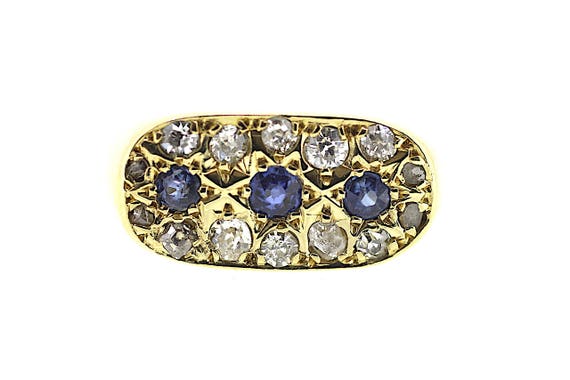 Art Deco Sapphire Ring / Art Deco Diamond Ring / A
