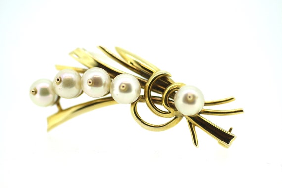 Vintage British Pearl Brooch / Multi Pearl Brooch