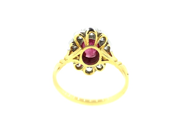 18ct Art Deco Ruby and Diamond Ring / Antique Rub… - image 5