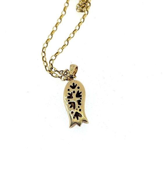 14ct Gold, Diamond & Opal Necklace/jewellery/14ct yellow gold necklace View 3