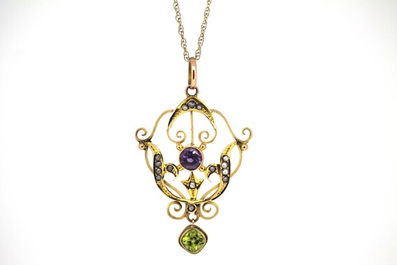 British Antique Suffragette Pendant / Gold Suffrag
