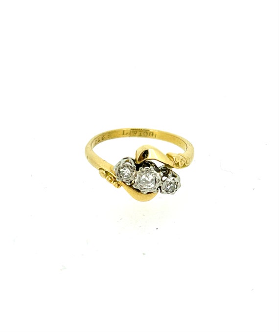 18ct Gold, 0.35ct Diamond Art Deco Ring/Art Deco … - image 1
