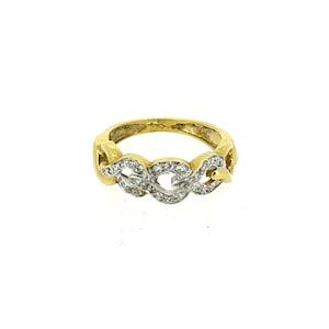18ct Gold & Diamond Knott Ring/Vintage Ring/Knott Ring/Diamond Ring.