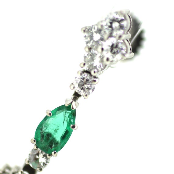 Antique Emerald Diamond Chandelier Drop Earrings … - image 3