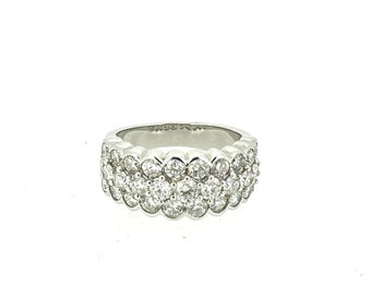 14k White Gold & 3ct Diamond Ring/Diamond Ring/Vintage Jewellery.