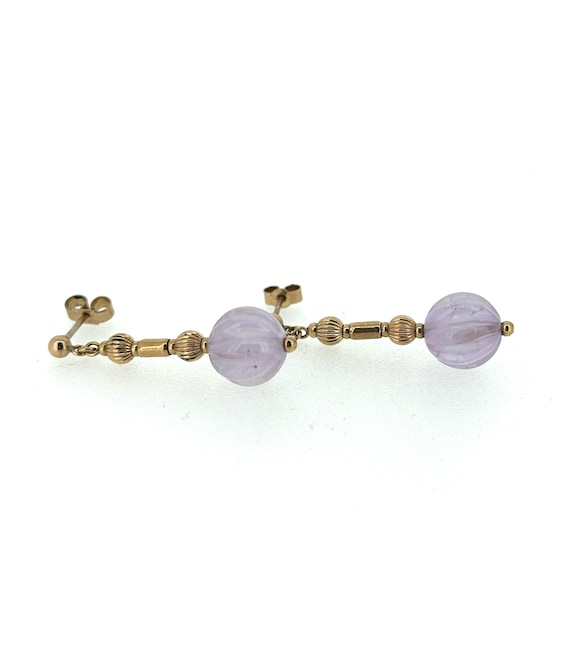 9ct Lavender Amethyst Earrings/jewellery/yellow gold earrings/lavender amethyst.