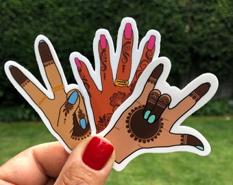 3 pack Henna stickers, Mehndi, Desi, Pakistani, Indian, Muslim stickers, Eid decor,