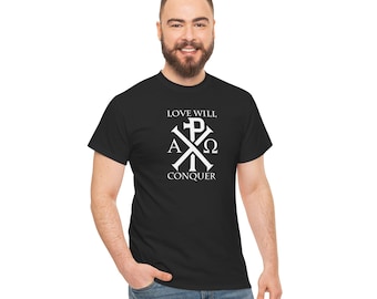 The Original, Love will conqure Tee With Christian Chi Rho Symbol