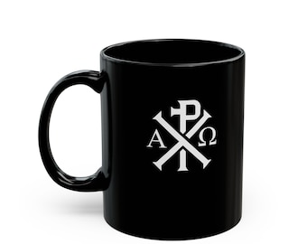 Christian Chi Rho Symbol 11oz Black Mug