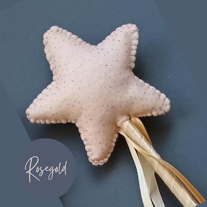 Fairy wand and crown set  - Felt and Sparkling tulle magic wand and crown - Christmas gift Girl birthday gift