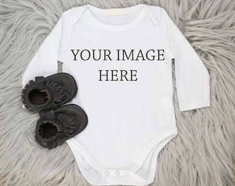 Download White Onesie Mock-up, baby body suit mock-up, baby onesie mockup