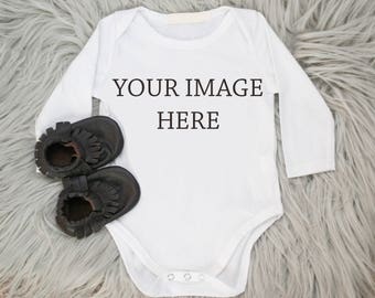 Download White Onesie Mock-up, baby body suit mock-up, baby onesie ...