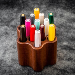 ToolComb Wooden Pen and Brush Stand Holder, Sustainable Handmade Desk Organizer for Art Supplies, Paintbrush Holder, Handmade Gift, Gift