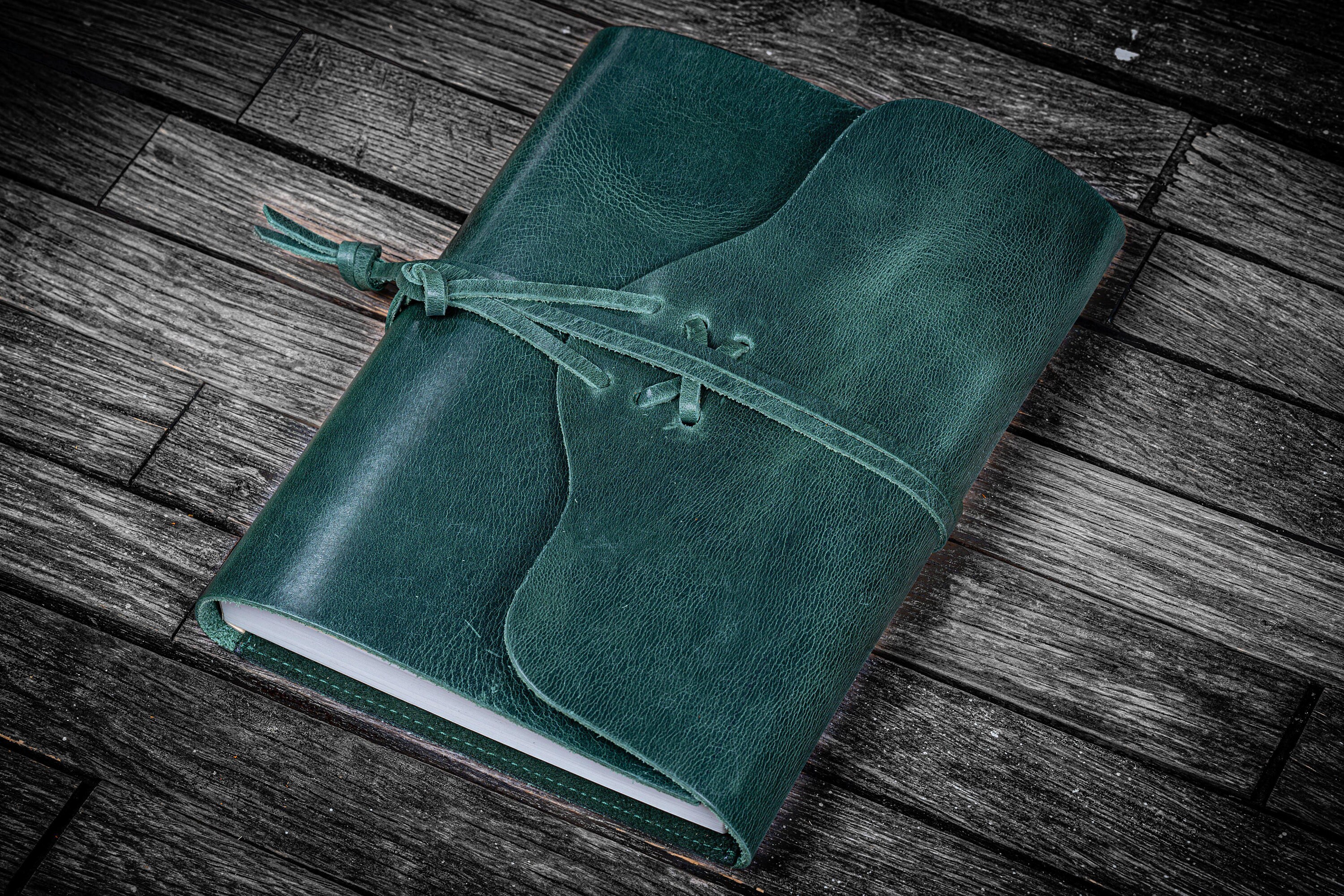 100% Handmade Leather Hobonichi Weeks Cover - Crazy Forest Green