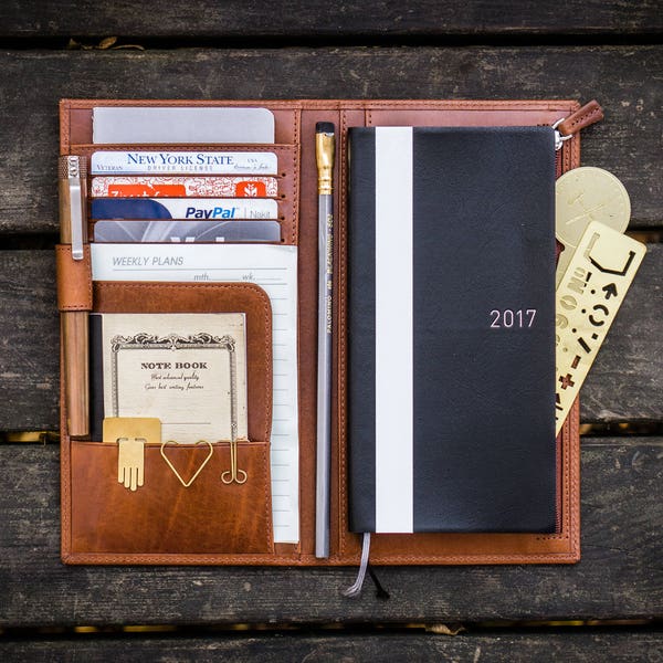 Leather Hobonichi Weeks Mega Cover - Brown