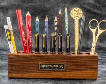 Wood Desk Organizer - Pen and Tool Holder - Walnut