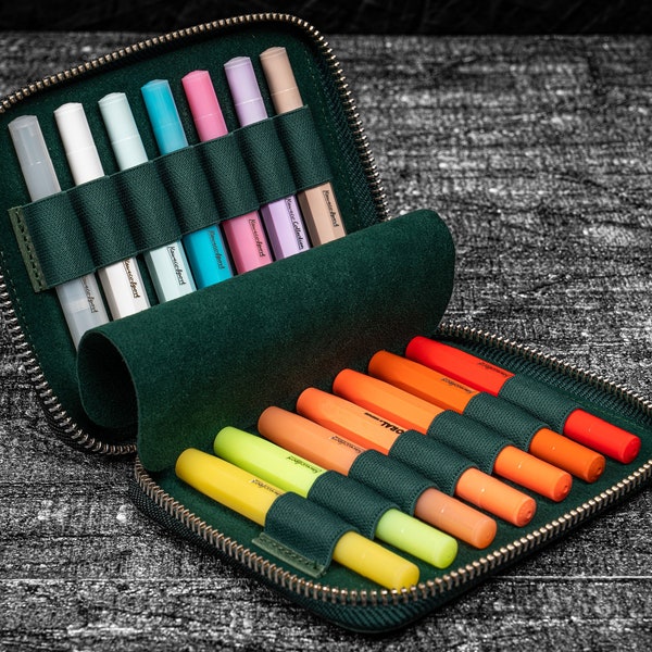 Collector Pen Case for 14 Kaweco Pens - Crazy Horse Forest Green