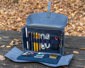 Writer's Medic Bag - Crazy Horse Navy Blue