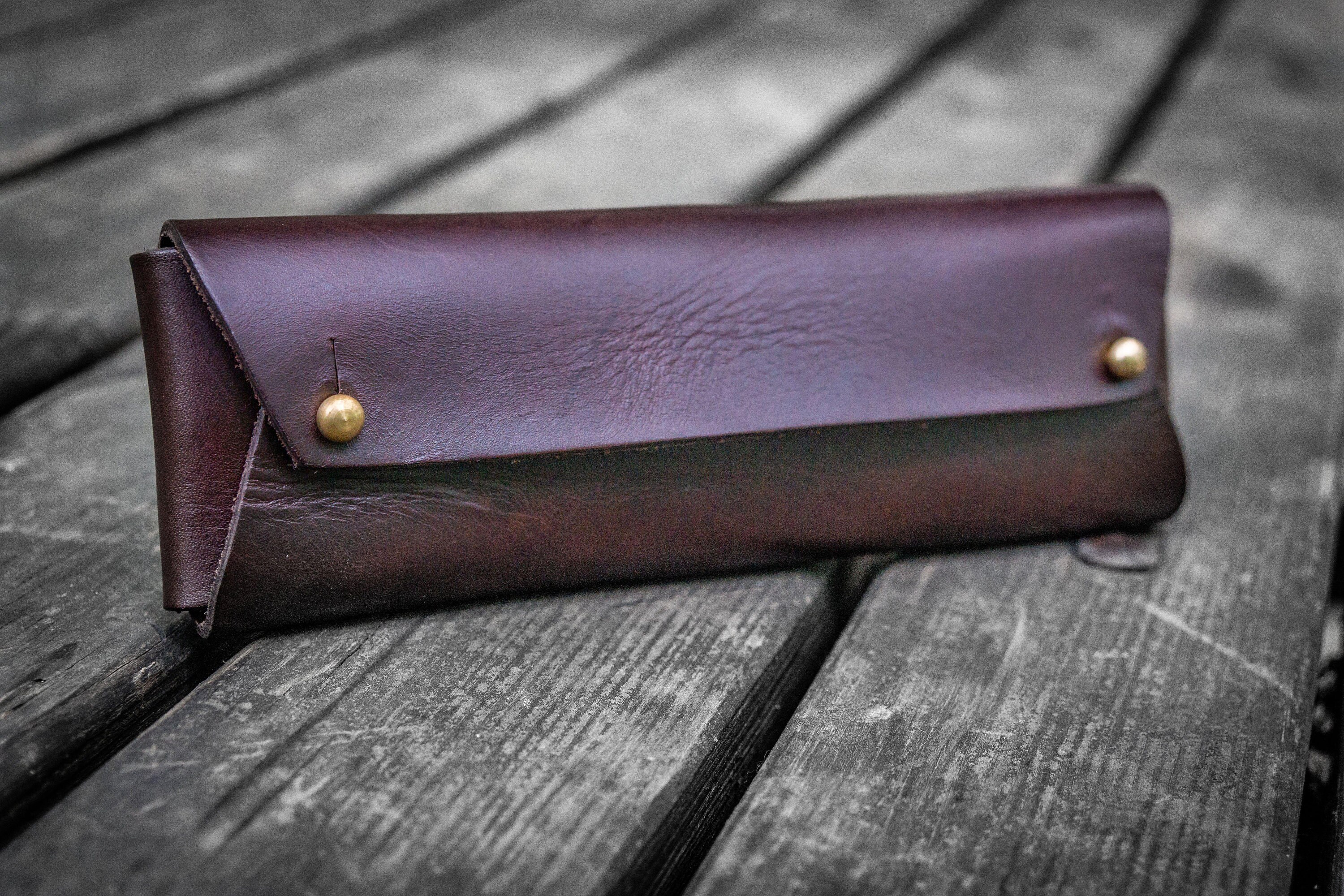 XLarge Zipper Leather Pencil Case - Undyed Leather