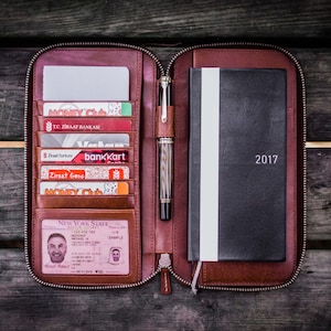 Leather Zippered Hobonichi Weeks Cover - Brown