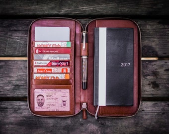 Leather Zippered Hobonichi Weeks Cover - Brown