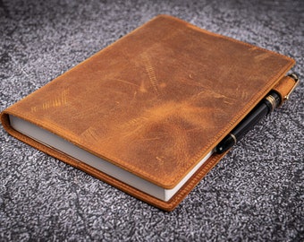 Leather Slim B6 Notebook / Planner Cover - Crazy Horse Brown