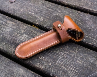Leather Safety Razor Case - Brown