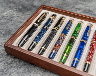 筆記具 STACK & STORE WOOD PEN TRAY WOOD LID Stack & Store Wood Pen Tray - Holds 11 Pens | Galen Leather