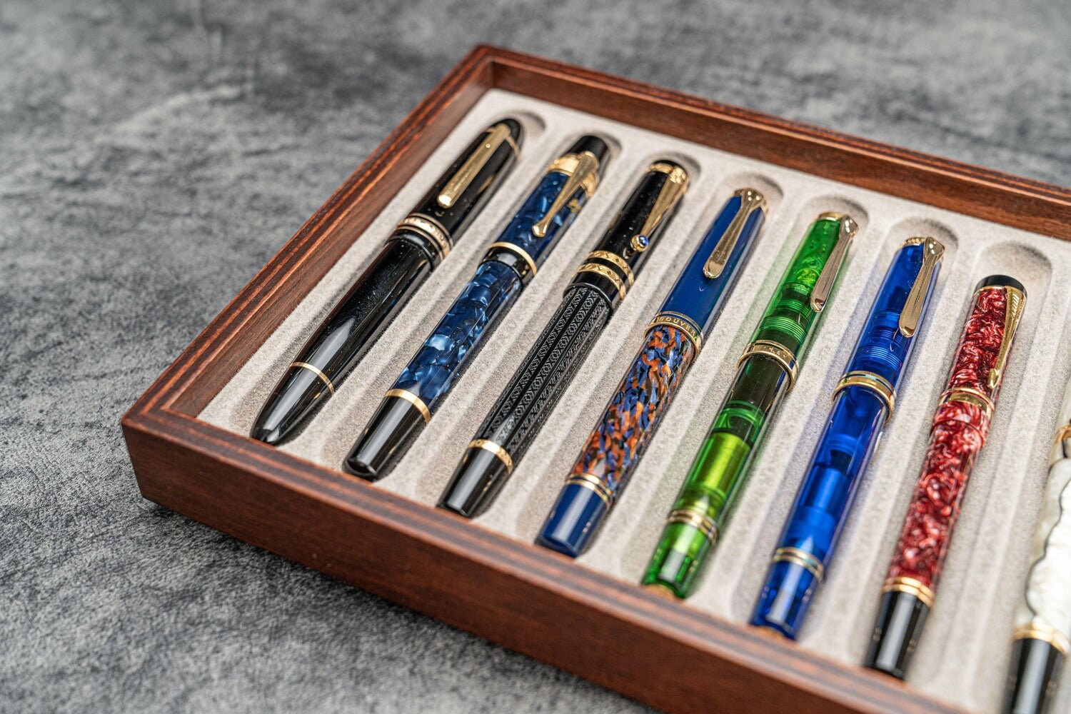 工芸品 STACK-N-STORE WOOD PEN AND INK STRAGE Stack & Store Wood Pen Display Box – Beech Wood Stackable Pen Tray