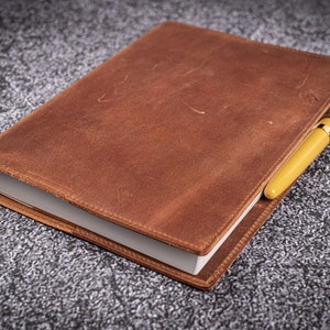 Leather Slim A5 Notebook / Planner Cover - Crazy Horse Tan