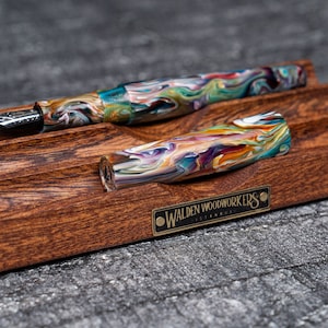 筆記具 Walden Woodworkers The Pen Block Mahogany Desk Accessories from Galen Leather — The Gentleman