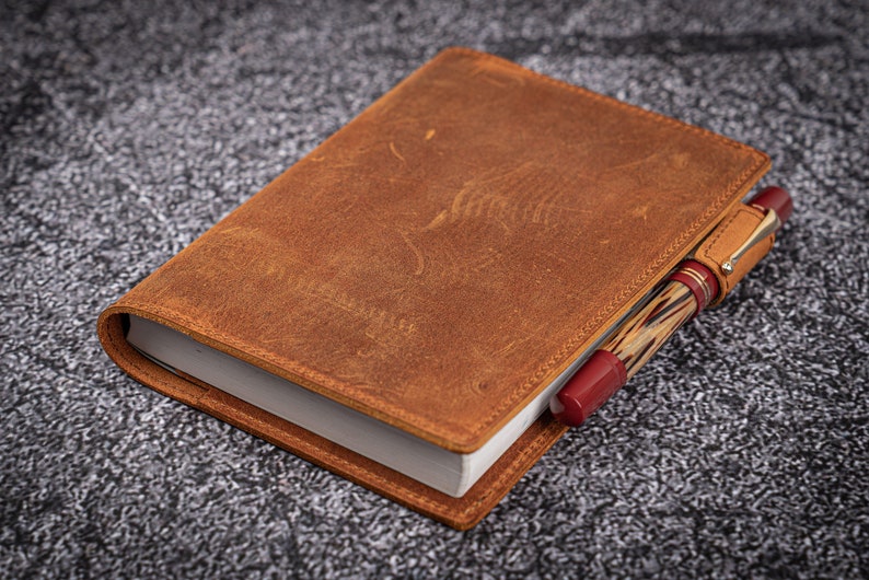 Crazy Horse Brown Leather Slim A6 Notebook Planner Cover