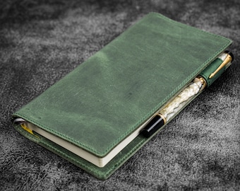 Leather Slim Hobonichi Weeks Planner Cover - C.H. Forest Green