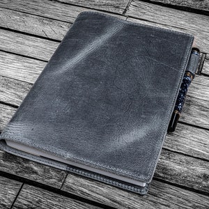 Leder Einband B5 für Notebook/Planer - Crazy Horse Smoky
