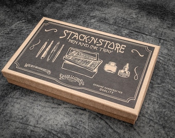 Stack & Store Wood Pen Display Box – Beech Wood Stackable Pen Tray