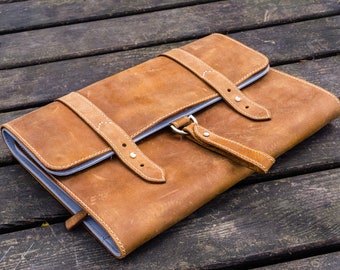 Leather Toiletry / Travel Bag - Crazy Horse Brown