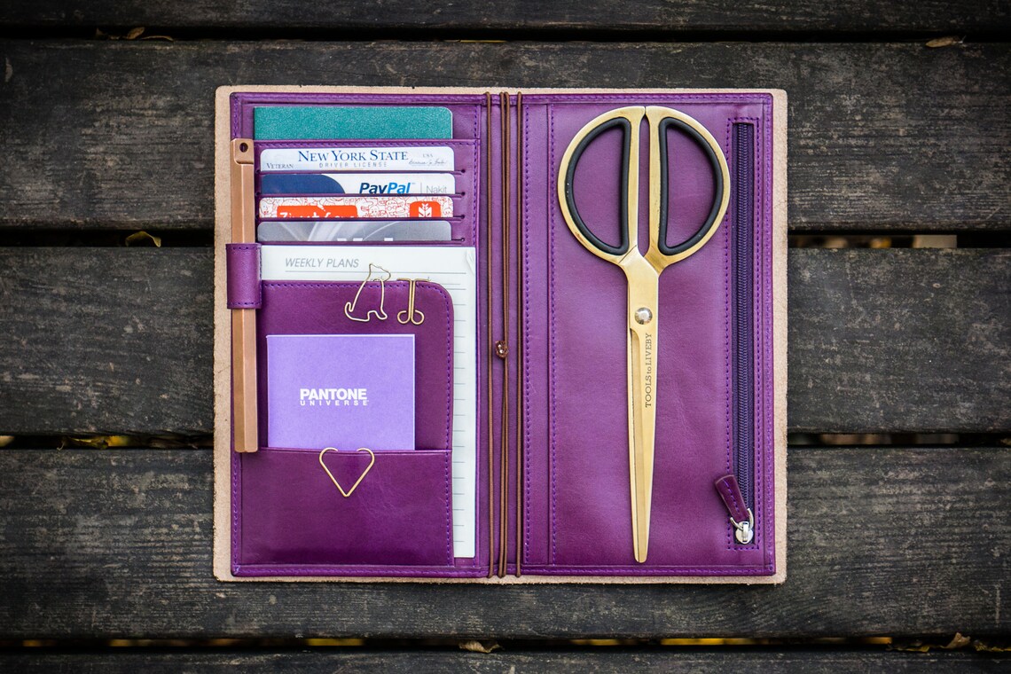 Leather Traveler's Notebook Wallet Insert Leather Wallet Etsy