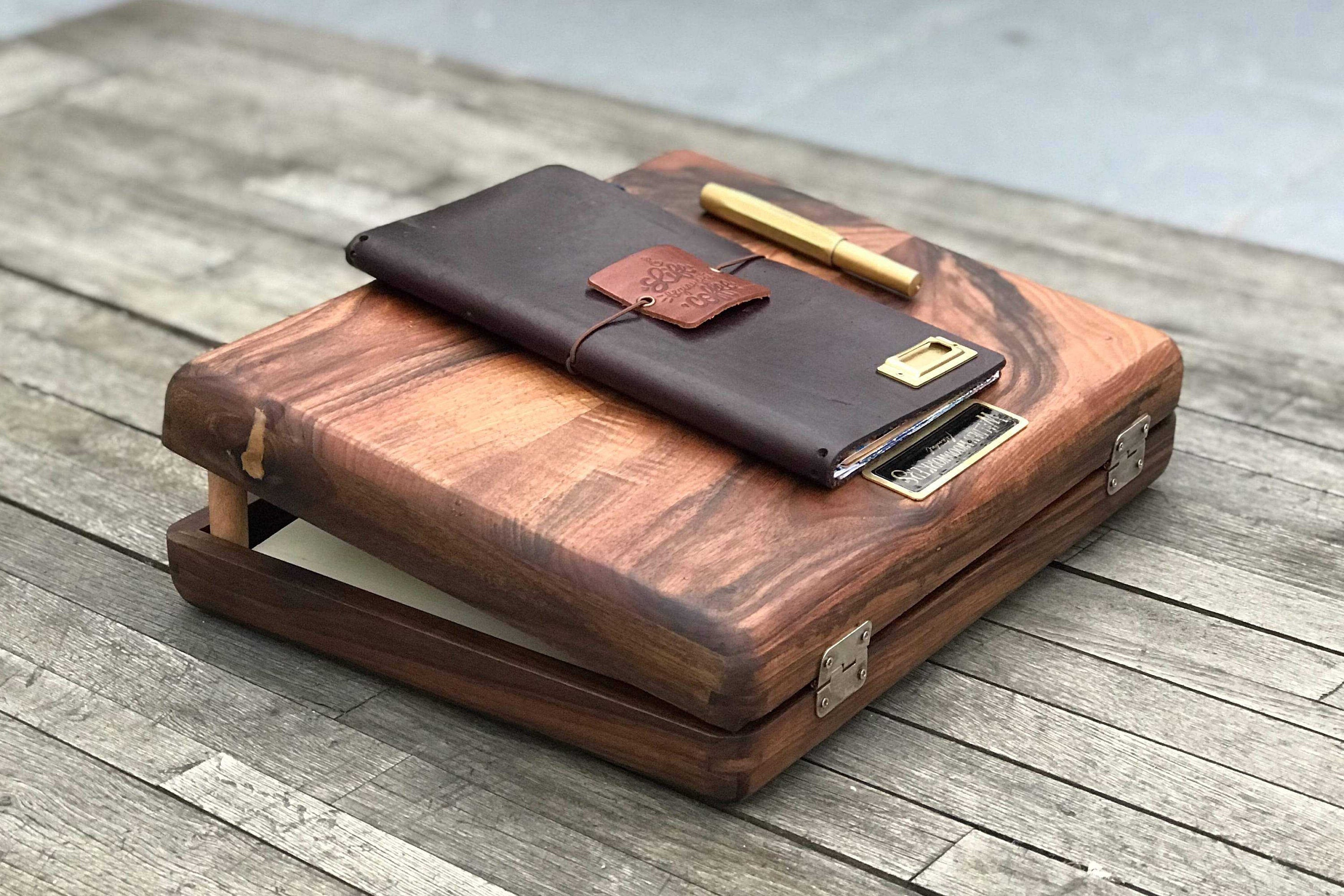 The Writing Box Portable Writing Desk Wood Stationery Box Etsy
