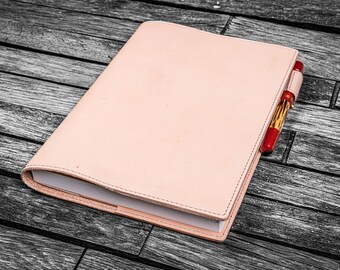 Leather Slim A5 Notebook / Planner Cover - Undyed Leather