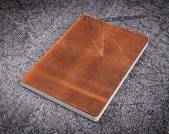 Leather Notebook - Tomoe River Paper - A5 - Crazy Horse Brown